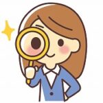 虫眼鏡の女性